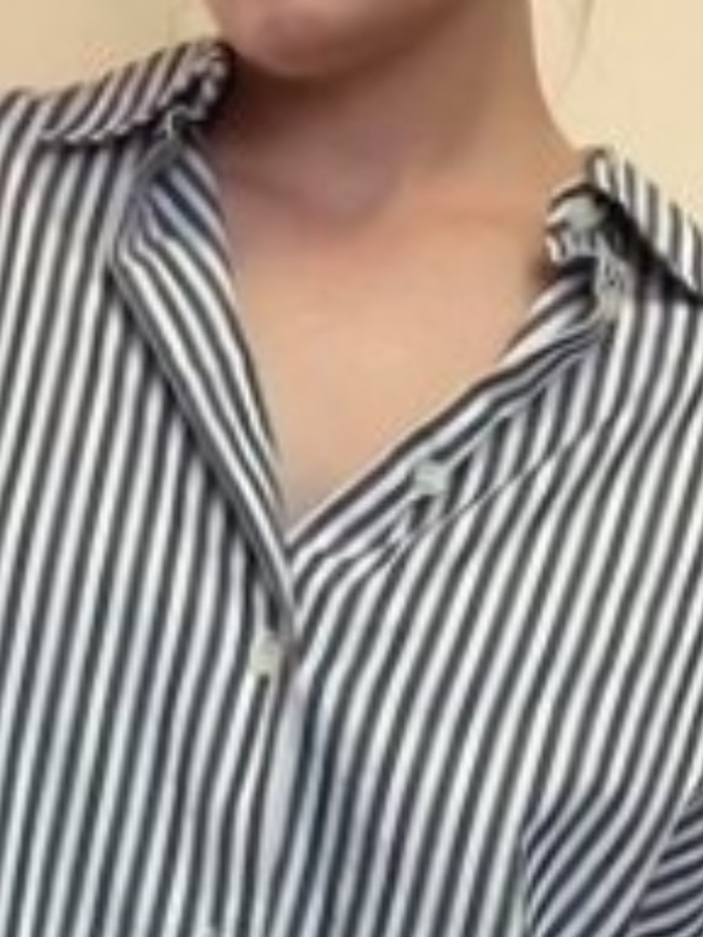 Karen Scott Black and White Striped Button-Front Blouse size XL never worn